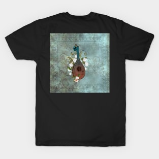 Wonderful elegant lute with flowers and celtic knot T-Shirt